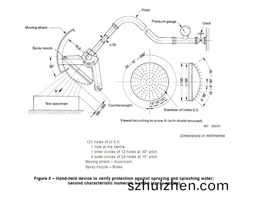 IEC 60529 IPX3/4 handheld brass water spray/splashing nozzles3